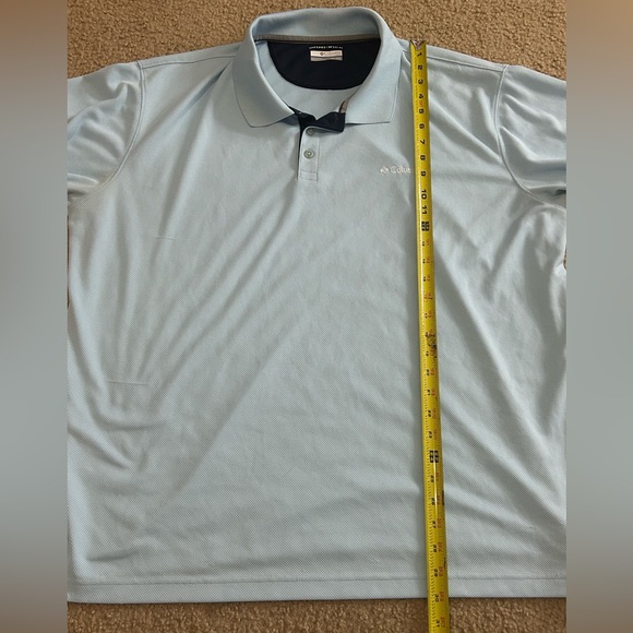 Columbia Omni Wick Light Blue Textured Athletic Knit Polo Shirt Men’s XXL - Picture 7 of 8